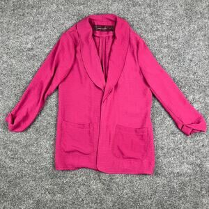 Code Mode Jacket Womens‎ XS Fuchsia Pink Lightweight Open Blazer Pocket Relaxed